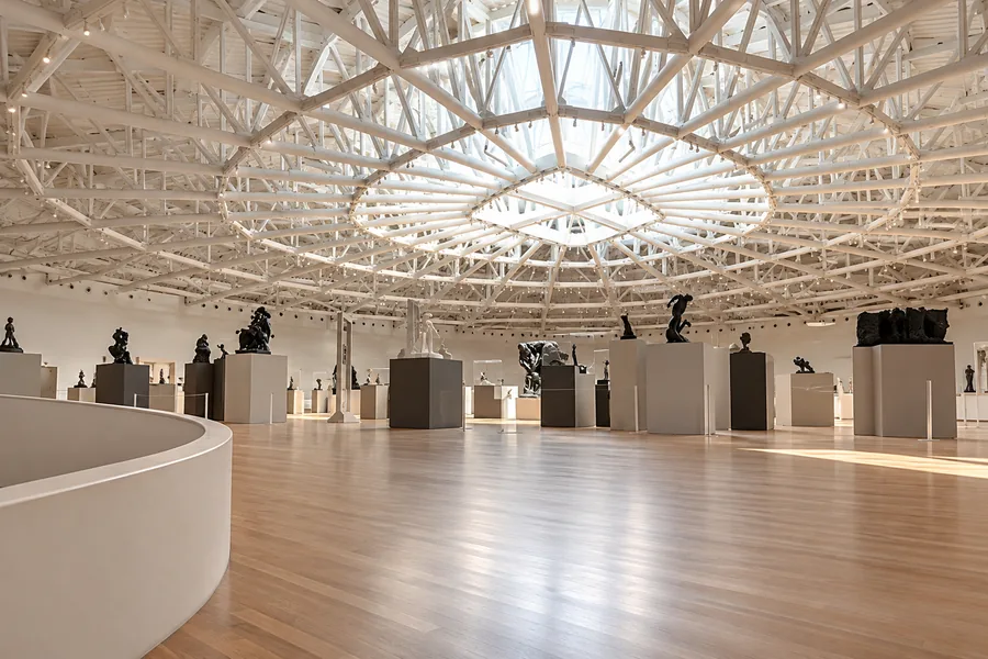 Ruhiges Morgenlicht im obersten Skulpturensaal des Museo Soumaya